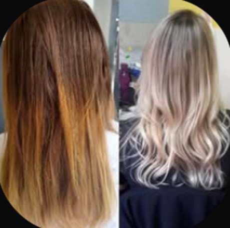 Antes e depois de loiro